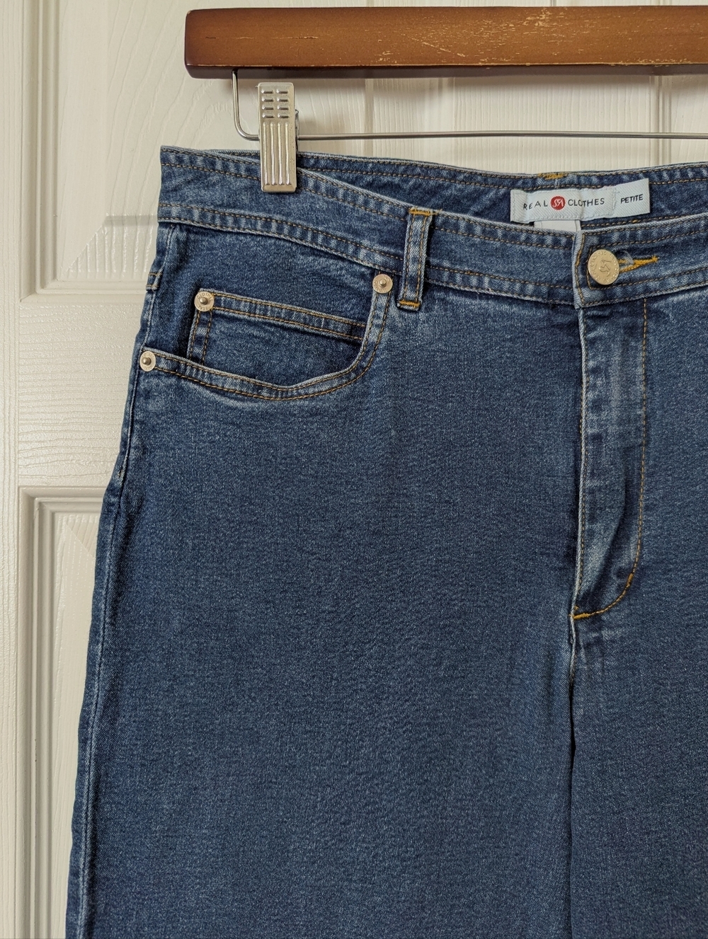 Real Clothes by Saks Fifth Avenue 90's Vintage Floral Embroidered Jeans Blue 10P - Picture 10 of 13